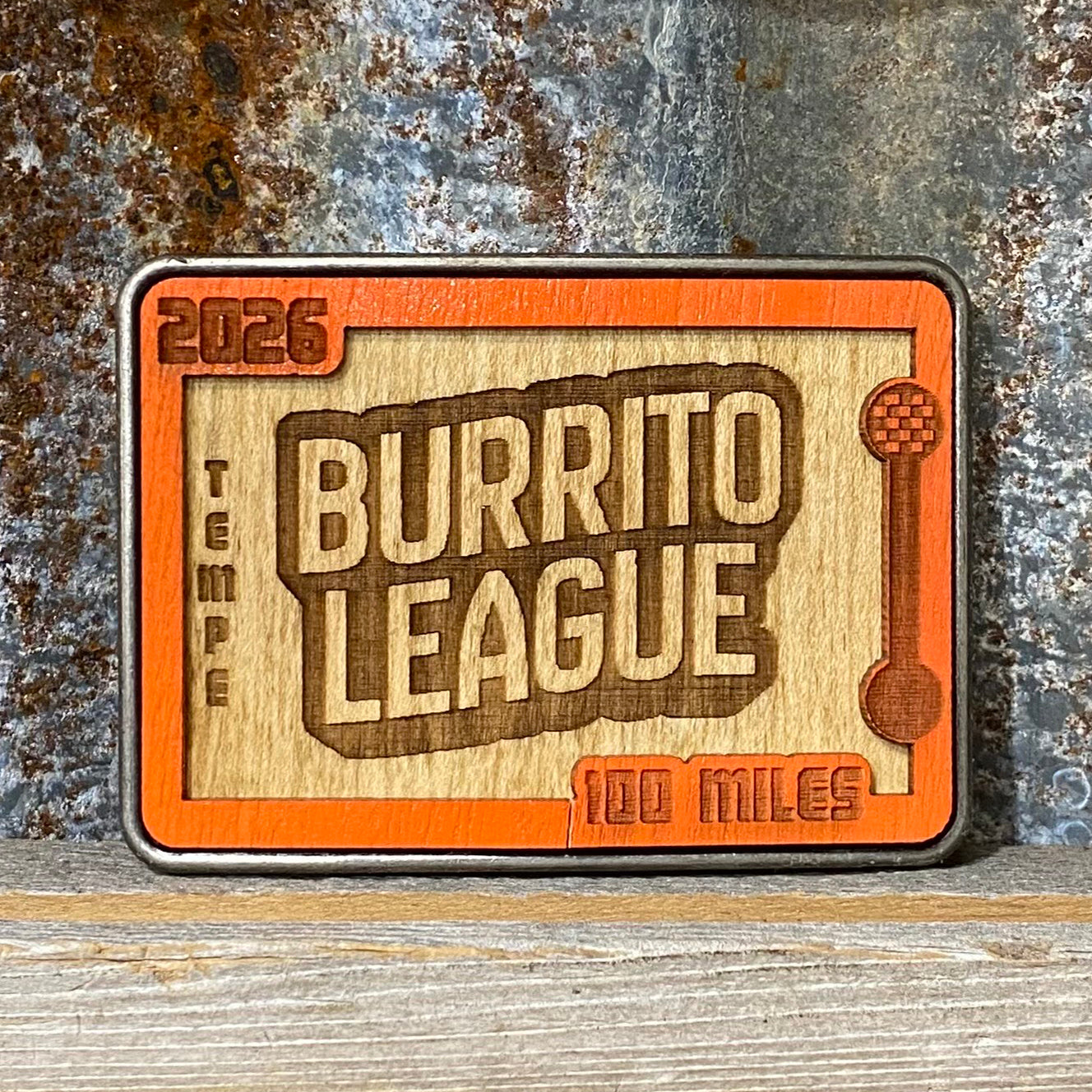 Personalized Burrito League Belt Buckle (MILES)