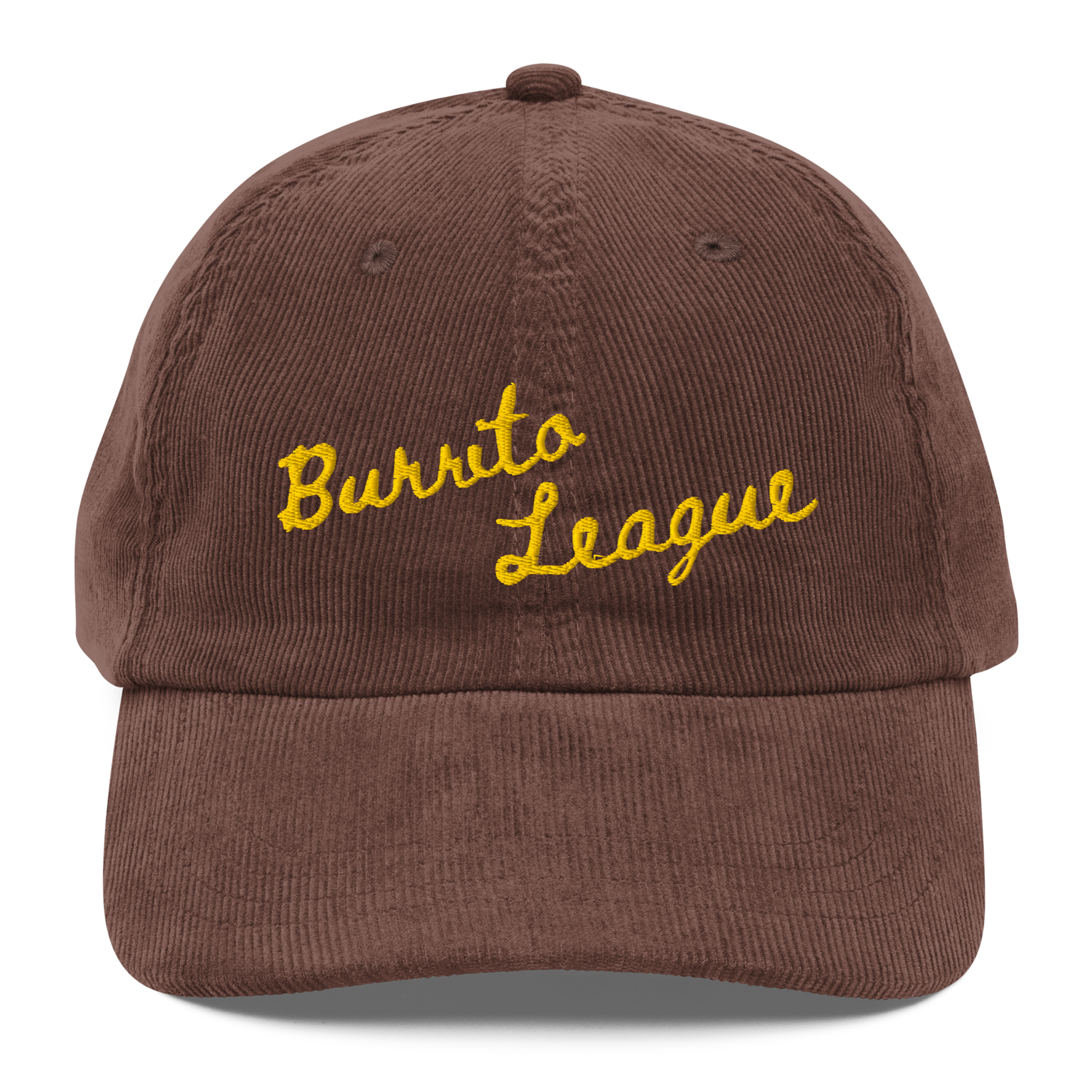 Burrito League Longhand Embroidered Vintage Corduroy Cap
